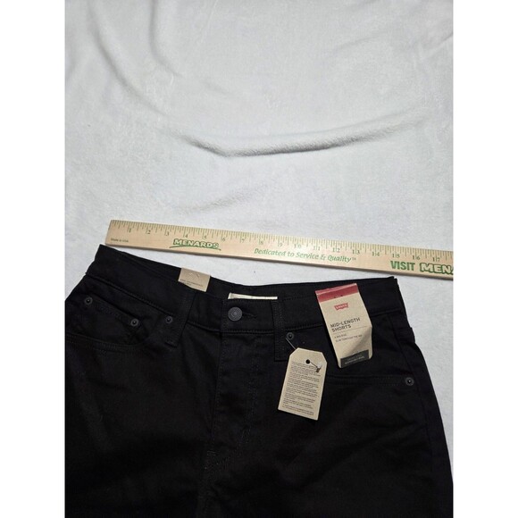 Levi's Women's Mid Length Shorts Size 30 Zip Fly Mid Rise Slim Fit Black NWT - Picture 11 of 13